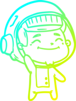 frio gradiente linha desenhando do uma feliz desenho animado astronauta png