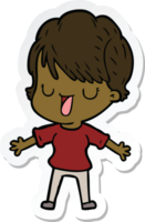 sticker of a cartoon woman talking png