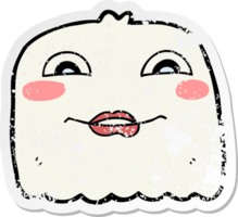 distressed sticker of a cartoon ghost png