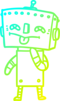 cold gradient line drawing of a cartoon robot png