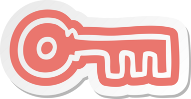 cartoon sticker of a brass key png