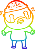 arcobaleno pendenza linea disegno di un' cartone animato barbuto uomo pianto png