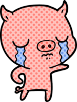 cartoon pig crying png