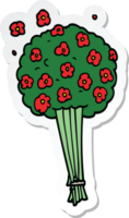 sticker of a cartoon bunch of flowers png