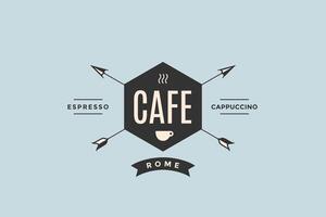 Emblem of Cafe with arrows vector