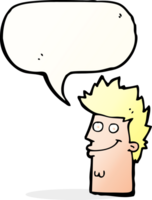 cartoon happy man face with speech bubble png