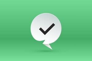 Yes sign. Paper speech bubble, cloud talk and message vector