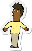 sticker van een cartoon verraste man png