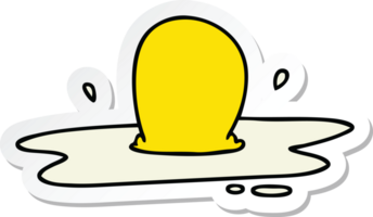 sticker of a quirky hand drawn cartoon fried egg png