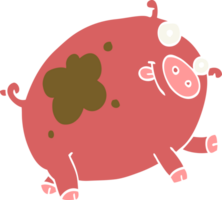 flat color style cartoon pig png