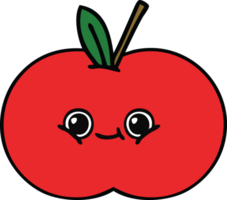 cute cartoon of a red apple png
