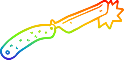 rainbow gradient line drawing of a cartoon sharp razor png