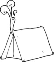 hand drawn black and white cartoon old smelly tent png