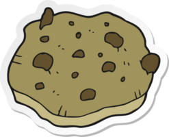 autocollant d'un cookie aux pépites de chocolat de dessin animé png