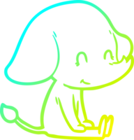 verkoudheid helling lijn tekening van een schattig tekenfilm olifant png