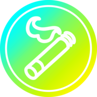 allumé cigarette circulaire icône avec cool pente terminer png