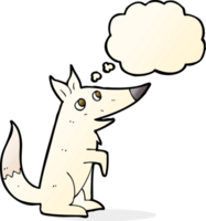 cartoon wolf cub with thought bubble png