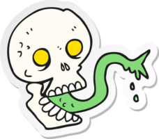 sticker van een cartoon spookachtige halloween-schedel png