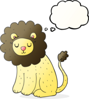 hand drawn thought bubble cartoon cute lion png