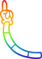 rainbow gradient line drawing of a cartoon retro hand gestures png