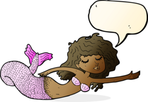 Cartoon-Meerjungfrau mit Sprechblase png