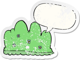 cartoon hedge with speech bubble distressed distressed old sticker png