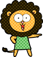 León feliz de dibujos animados png