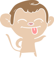 singe de dessin animé drôle de style plat couleur png