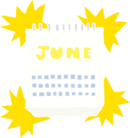 flat color illustration of calendar showing month of png