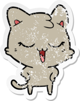 noodlijdende sticker van een happy cartoon kat png