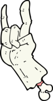 cartoon zombie hand making rock symbol png