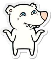 adesivo de um urso polar de desenho animado mostrando os dentes png