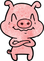 cochon de dessin animé nerveux png