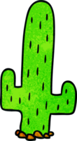 hand- getrokken getextureerde tekenfilm tekening van een cactus png