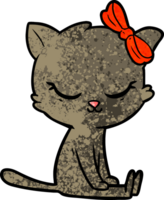 cute cartoon cat with bow png