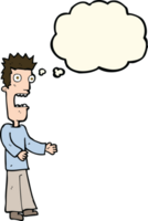 cartoon man freaking out with thought bubble png