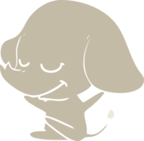 egale kleurstijl cartoon lachende olifant png