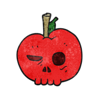 hand texturerad tecknad serie förgifta äpple png