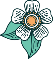 iconic tattoo style image of a flower png