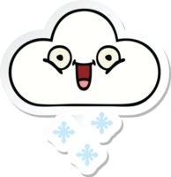 pegatina de una linda nube de nieve de dibujos animados png