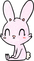 carino cartone animato coniglio seduta png