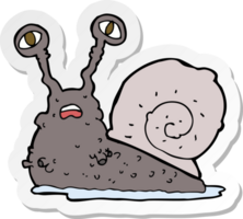 pegatina de un caracol bruto de dibujos animados png