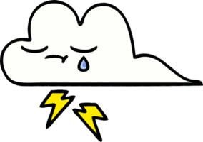 comic book style cartoon of a thunder cloud png