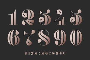 Font of numbers in classical french didot vector