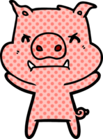 angry cartoon pig png