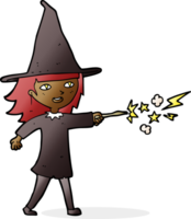 cartoon witch girl casting spell png