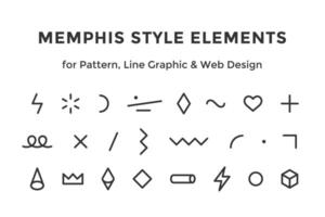 Memphis style elements vector