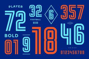 Numbers font. Sport font with numbers and numeric vector