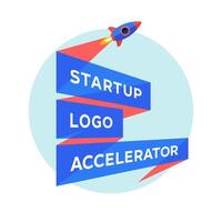 Concept design for startup project with inscription Startup Logo Accelerator vector