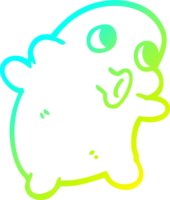 cold gradient line drawing of a cartoon weird alien png